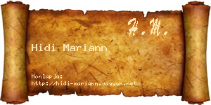 Hidi Mariann névjegykártya
