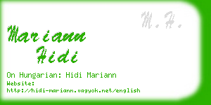 mariann hidi business card